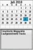 Kalender,  Anzahl gespeicherter Daten 