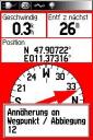 Navigations-Seite mit Hinweisen