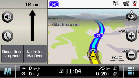 Kartenansichten des Aldi-Navis MD 96410