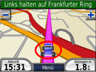 Eigene Position feststellen; Garmin nüvi 200