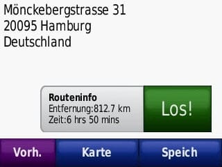 Berechnung der Strecke, nüvi 205T Berechnung der Strecke, nüvi 205T