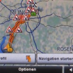 Übersicht über Verkehrsmeldungen nach Routenberechnung