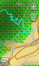 Gewählter Track auf Karte, zoomen und verschieben, Oregon 300