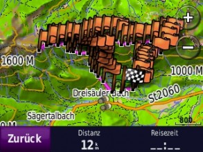 Die gewählte Route in der Übersicht