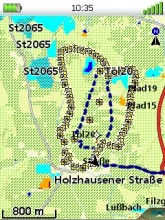 Route auf Topo HD Karte
