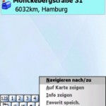 Wayfinder Navigator Suchfunktion, Ergebnis