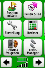 Garmin Dakota 20, Hauptmenü