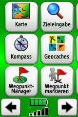 Garmin Dakota 20, Hauptmenü Garmin Dakota 20, Hauptmenü
