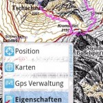 ape@map: Track auf AV-Karte, Menü eingeblendet