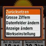 Reisecomputer, Kontextmenü