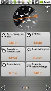 Medion Android App: Kompassseite mit aktiver Navigation Medion Android App: Kompassseite mit aktiver Navigation