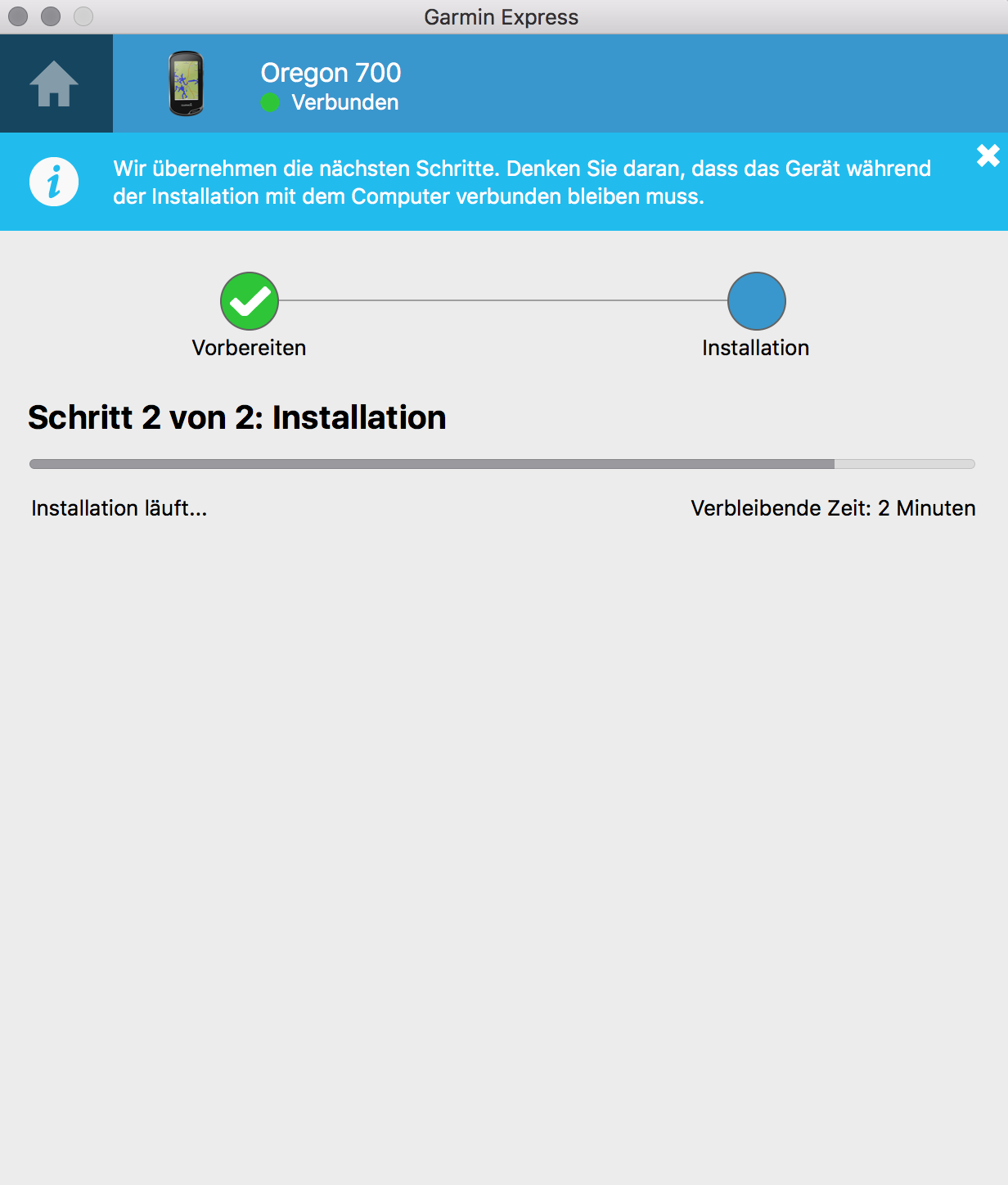 Karten für Garmin Outdoor-Geräte, Wearables & Edge Fahrrad-Navis 28 Die Installation läuft ...