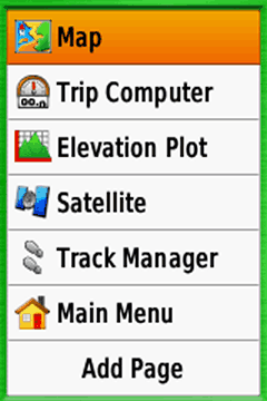 GPSmap 64/64s/64st Menu 1