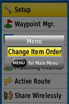 GPSmap 64/64s/64st Menu 1