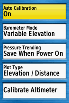 GPSmap 64/64s/64st Menu 1