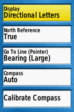 GPSmap 64/64s/64st Menu 1
