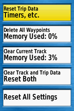 GPSmap 64/64s/64st Menu 1