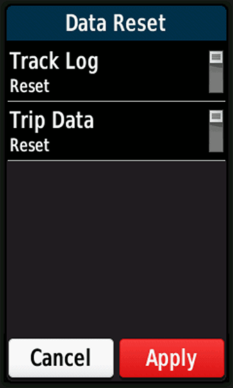 Reset recorded data: prompted