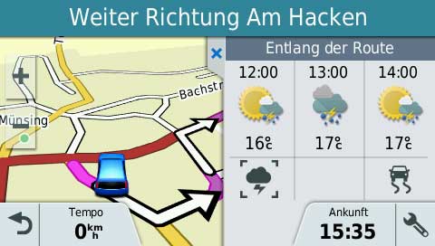 Garmin DriveAssist 50 LMT-D Test – Navigationssystem mit allem Drum und Dran! 22 DriveAssist. Wetter entlang der Route