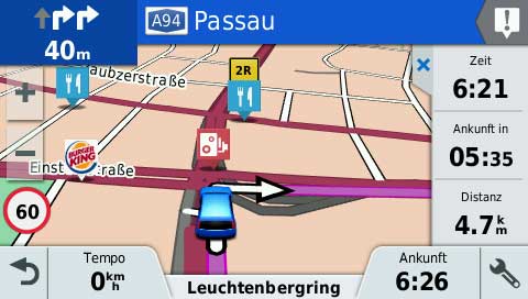 Garmin DriveAssist 50 LMT-D Test – Navigationssystem mit allem Drum und Dran! 4 DriveAssist 50, Kartenseite mit vielen Zusatzinformationen