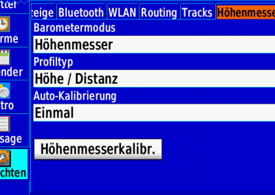GPSmap 276Cx: Höhenmesser Einstellungen