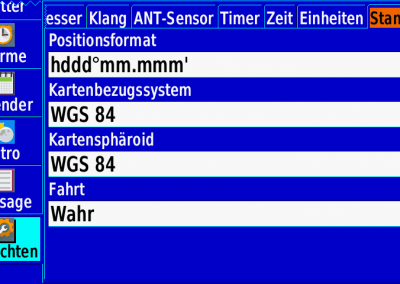 GPSmap 276Cx: Standort Einstellungen