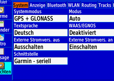 GPSmap 276Cx: System Einstellungen