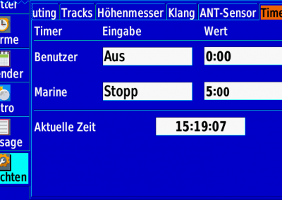 GPSmap 276Cx: Timer Einstellungen