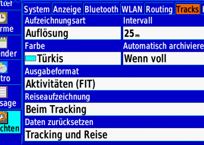GPSmap 276Cx: Track Einstellungen