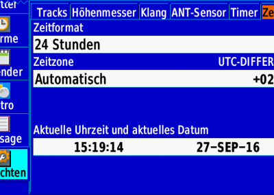 GPSmap 276Cx: Zeit Einstellungen