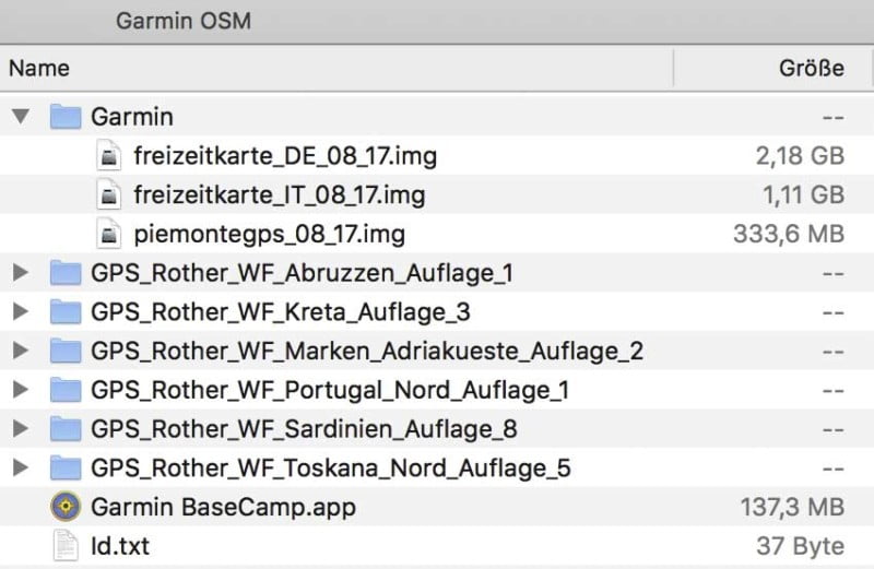 USB-Stick mit Garmin OSM Karten, BaseCamp und GPX-Dateien