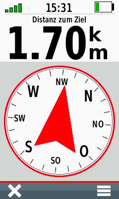Oregon 700, Tracknavigation mit Kompass