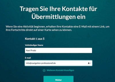 TwoNav SeeMe Service einrichten 7 SeeMe, Übermittlungskontakt für LiveTrack eingeben