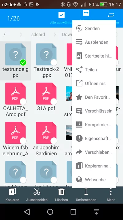 Garmin Connect App - Planen & Übertragen von Strecken 7 GPX-Datei im ES Datei Explorer