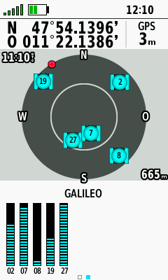 Garmin GPSMAP 66s - Fünf GALILEO Satelliten