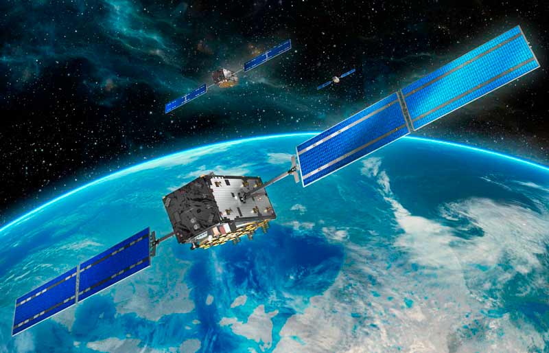 Vier neue GALILEO Satelliten 1 Galileo Satelliten (©ESA)