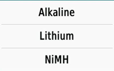 Auswahl an Batterietypen (Oregon 700)