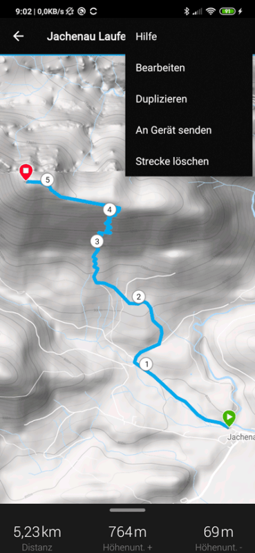 Garmin Connect App - Planen & Übertragen von Strecken 6 Garmin Connect App, Funktion An Gerät senden
