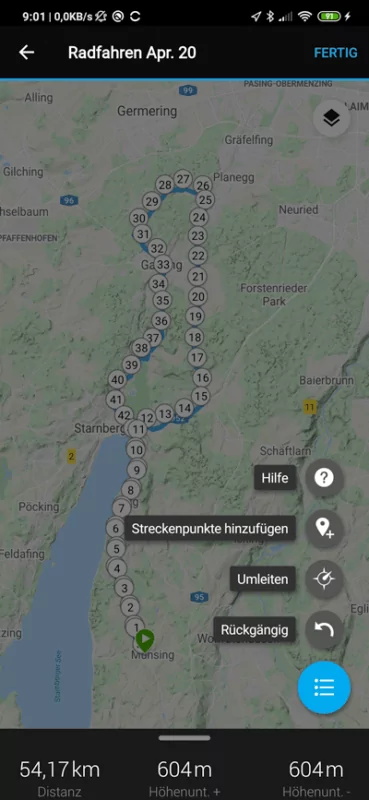 Garmin Connect App - Planen & Übertragen von Strecken 3 Garmin Connect App, Funktion beim Planen einer Strecke