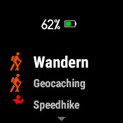 Eine Aktivität wie Wandern starten