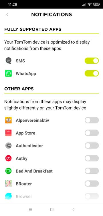 TomTom MyDrive Notifications