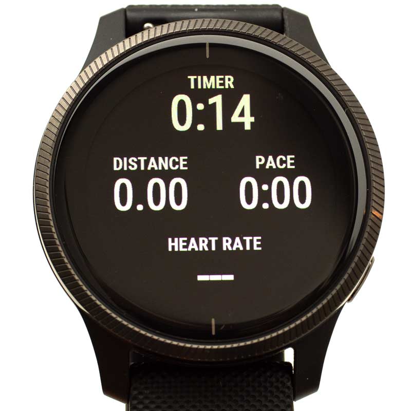 Garmin Venu with four most important data fields for running