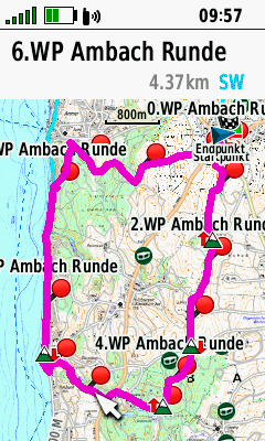 Track-Navigation auf einem Garmin GPSMAP 66s