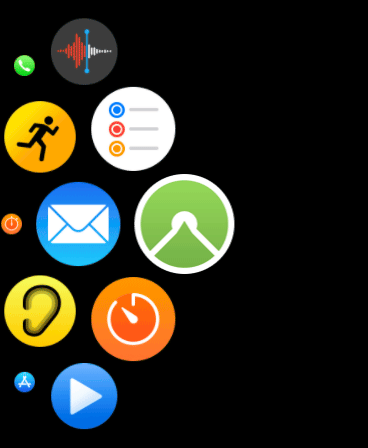 Komoot Symbol auf der Apple Watch
