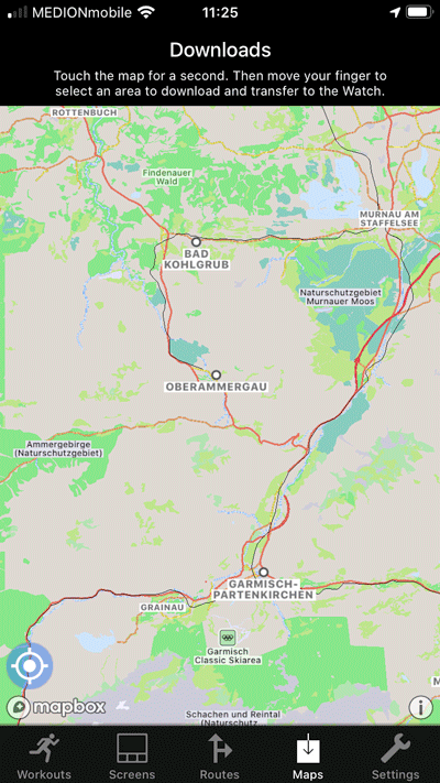 WorkOutDoors App, Maps (1)