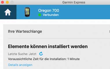 Das Garmin GPS-Gerät aufräumen