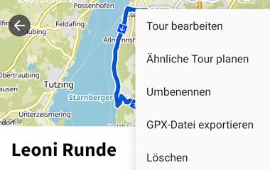 komoot App mit GPX-Export
