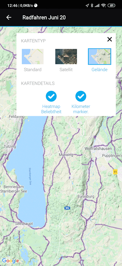 Kartenauswahl Connect App