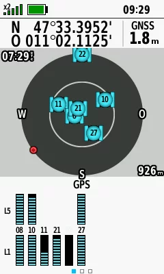 Test der GPS-Genauigkeit - Garmin GPSMAP 66sr & GPSMAP 65s 2 GPSMAP 66sr: GPS L1 + L5