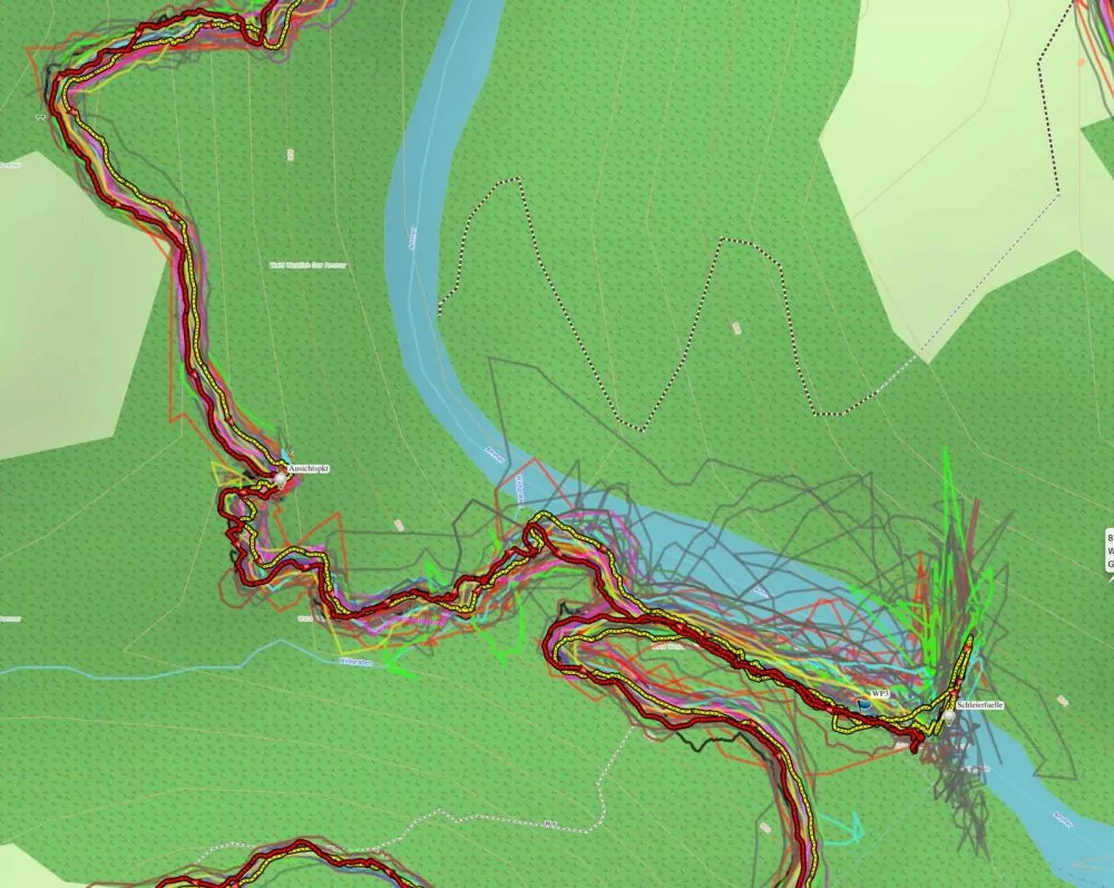 Test der GPS-Genauigkeit - Garmin GPSMAP 66sr & GPSMAP 65s 7 GPSMAP Trackvergleich (T2)